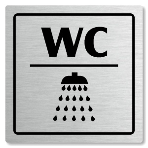 WC, sprcha, 118x118mm, stříbrná, Arizona